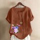 thumbnail image 3 of Camisetas de Manga Corta para Mujeres, Camiseta de Manga Corta Impresa Casual Hecha de 95% Poliéster 5% Spandex para Todas las Estaciones, Camisetas de Manga Corta para Mujeres, 3 of 3