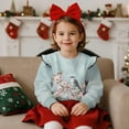 thumbnail image 4 of Xoenoiee Robin Cherry Blossom Print Toddler Baby Girl Long Sleeve Ruffle Sweatshirt Crewneck Pullover Tops Basic Oversized Sweater Shirts Kid Fall Clothes, Size 7-8 Years, 4 of 7