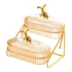thumbnail image 3 of Plato de frutos secos Platos de aperitivos con tapa Organizador Bandeja decorativa para frutos secos para el hogar Amber 2 niveles, 3 of 9