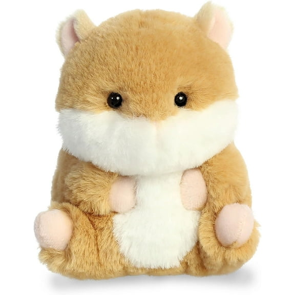 Aurora 16983 5 in. Round Rolly Pet Frolic Hamster Adorable Companions On-The-Go Fun Stuffed Animal Toy, Brown