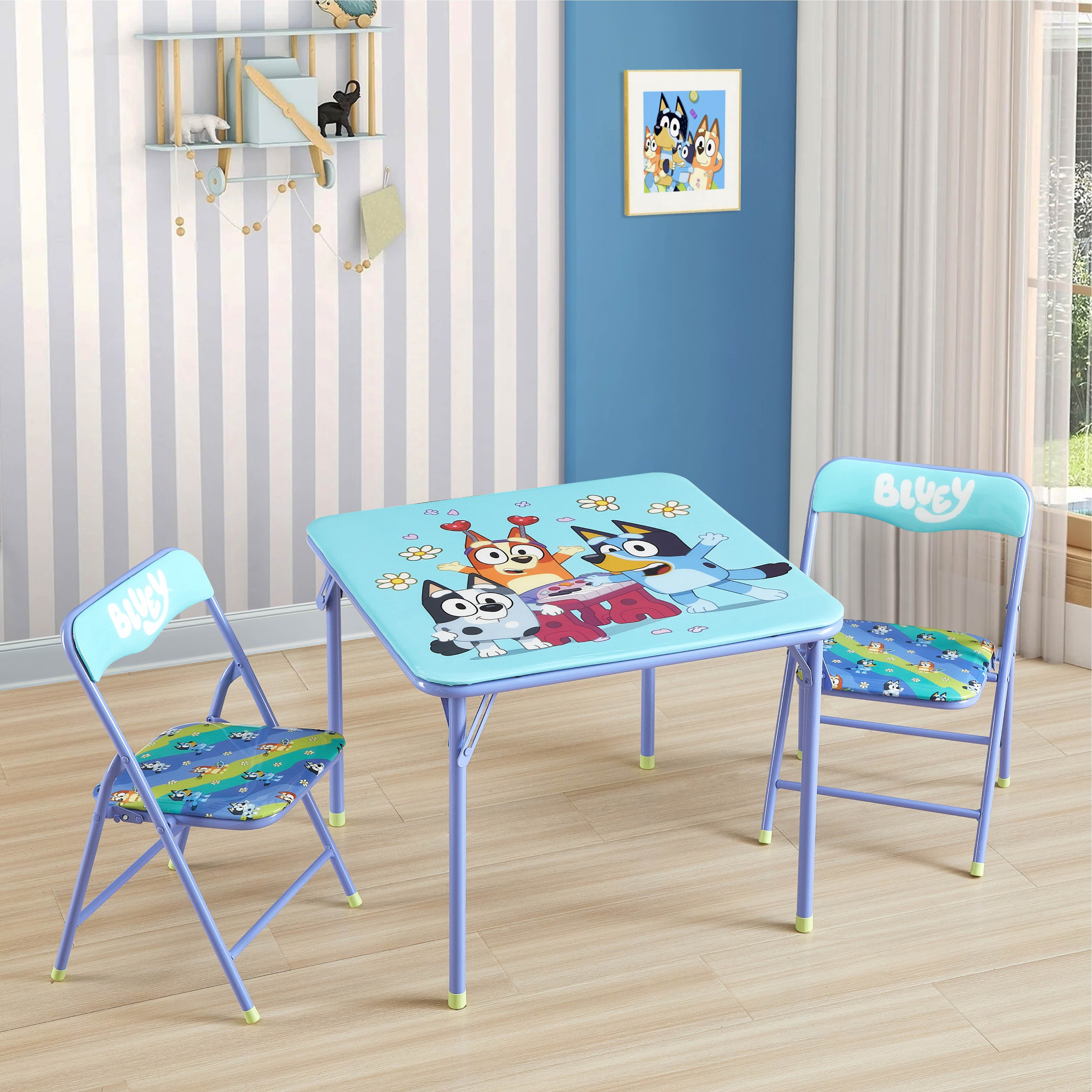 Bluey Kids' 3-Piece Table and Chairs Set, Blue