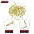 thumbnail image 4 of Uxcell 80 Pack L Shape Hooks, 7/8 Inch Right Angle Screw Hooks for Hanging, Gold, 4 of 7