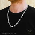 thumbnail image 3 of 925 Italian Sterling Silver 7.5mm Solid Cuban Diamond Cut Chain, FREE Microfiber Cloth, ITProLux Curb Link Pave Mens Womens Necklace, Giorgio Bergamo, 3 of 8