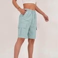 thumbnail image 3 of Womens Stretch Belt Pants String Shorts Pants Hollowed Out Lace Elastic Waist Drawstring Casual Shorts, 3 of 8
