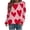 Valentines Sweatshirts-Pink, variant on Brilliant Valentines Clothing Womens Hearts Womens Tops 3/4 Sleeve Women Round Neck Long Sleeves Casual Sweatshirts Sweater Pullover Tunic Tops