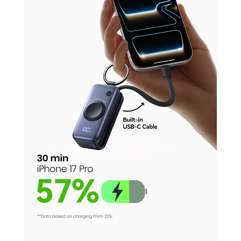 INU, 5000mAh Portable Power Bank, Apple Watch Charger, 3-in-1