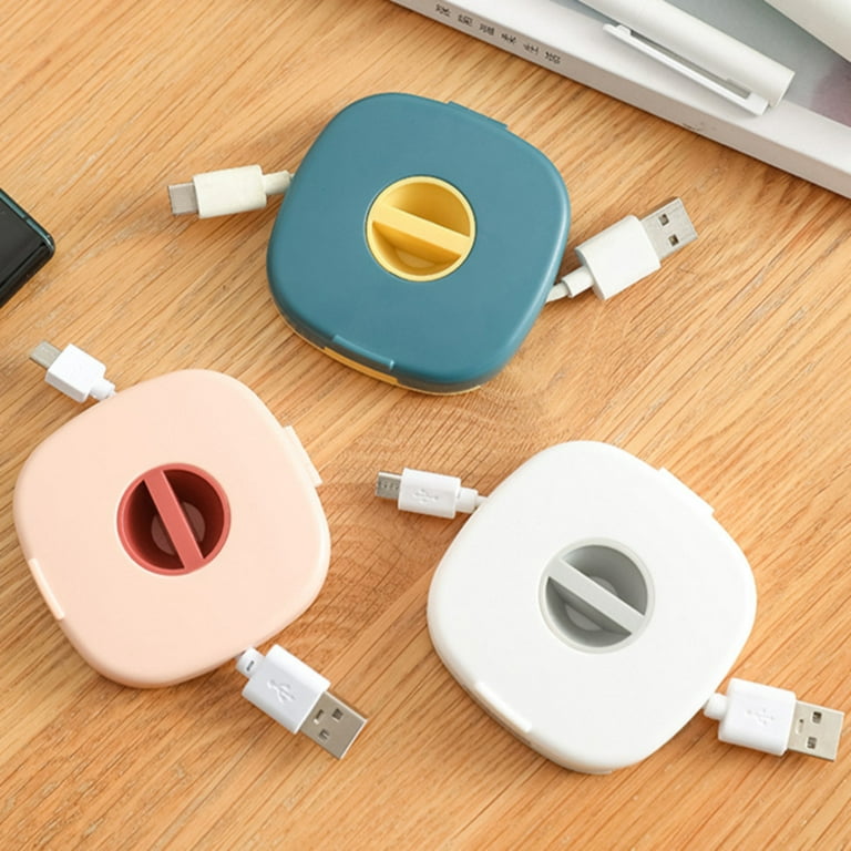 Cable Organizer USB Cable Winder Holder Charging Cord Reel Square