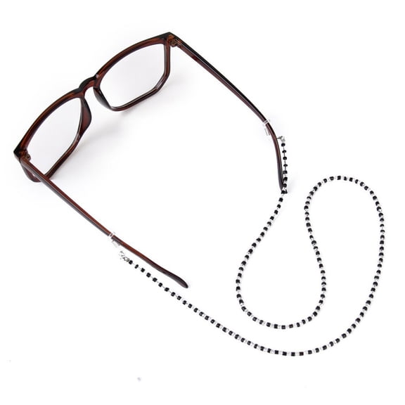 MERRYHAPY Eyeglass Chain Holder with Beaded Crystal Design and Adjustable Rubber Grips