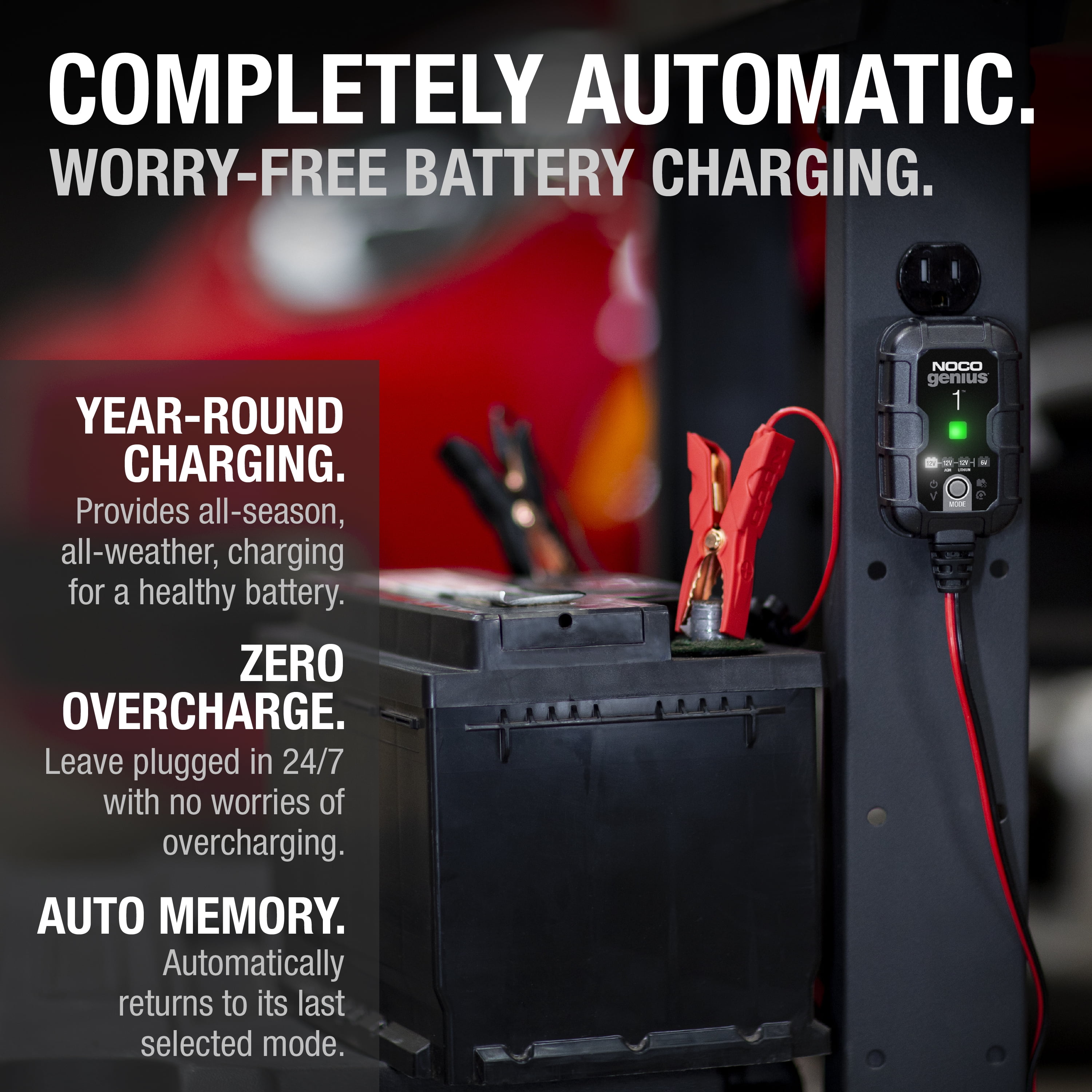NOCO GENIUS1 6V/12V 1A Smart Battery Charger and Maintainer 