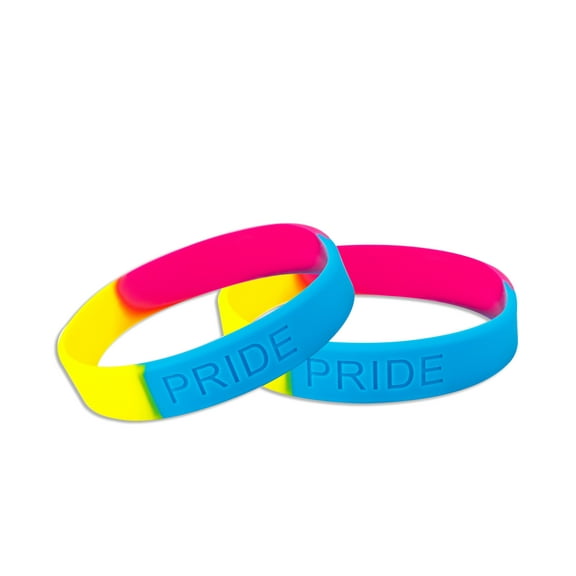 The Awareness Company Pansexual Flag Silicone Bracelets (25 Pack)