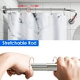 thumbnail image 3 of Moclever Curved Shower Curtain Rod Adjustable, Stainless Steel L Shaped Stretchable Rod Bathroom Tub Closet Corner Rack, Silver, 3 of 9