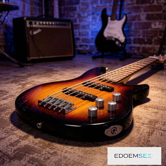 EDOEMSE Electric Bass Guitar Full Size 5-String G-D-A-E-B Tuning 24 Frets 9.5-Inch Fingerboard Radius