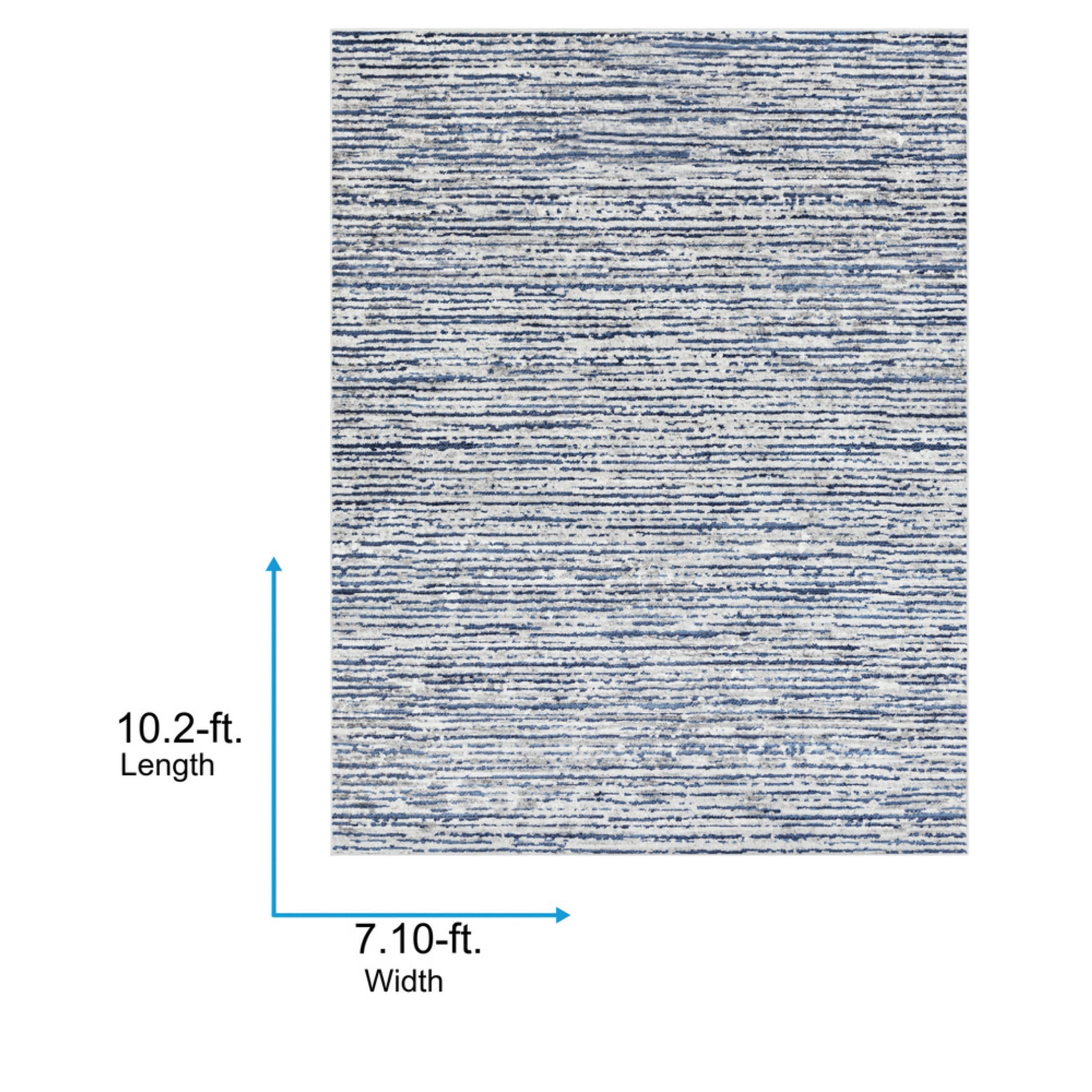 Livabliss Area Rugs for Living Room, 8x10 Monte Carlo Modern Blue Rug, Bedroom Dining Room Home Decor Stain Resistant Carpet (7'10" x 10'2")