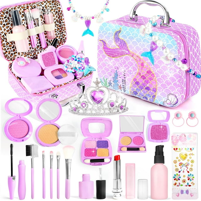 Set de maquillaje simulado INNOCHEER Mermaid para niñas de 3 a 7 años