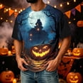 thumbnail image 4 of Halloween Shirts for Men Funny Pumpkin Ghost Print Graphic Halloween Tshirts Round Neck Short Sleeve Corduroy Tops Purple XL, 4 of 5