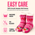 thumbnail image 3 of Girls Cabin Socks, Soft Sole Sweater Knit with Non-Slip Silicone Grippers, PINK, M/L, 3 of 9