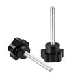 thumbnail image 3 of Uxcell M6 x 35mm Male Thread 29mm Head Star Knobs Zinc Plated Black 2 Pack, 3 of 5