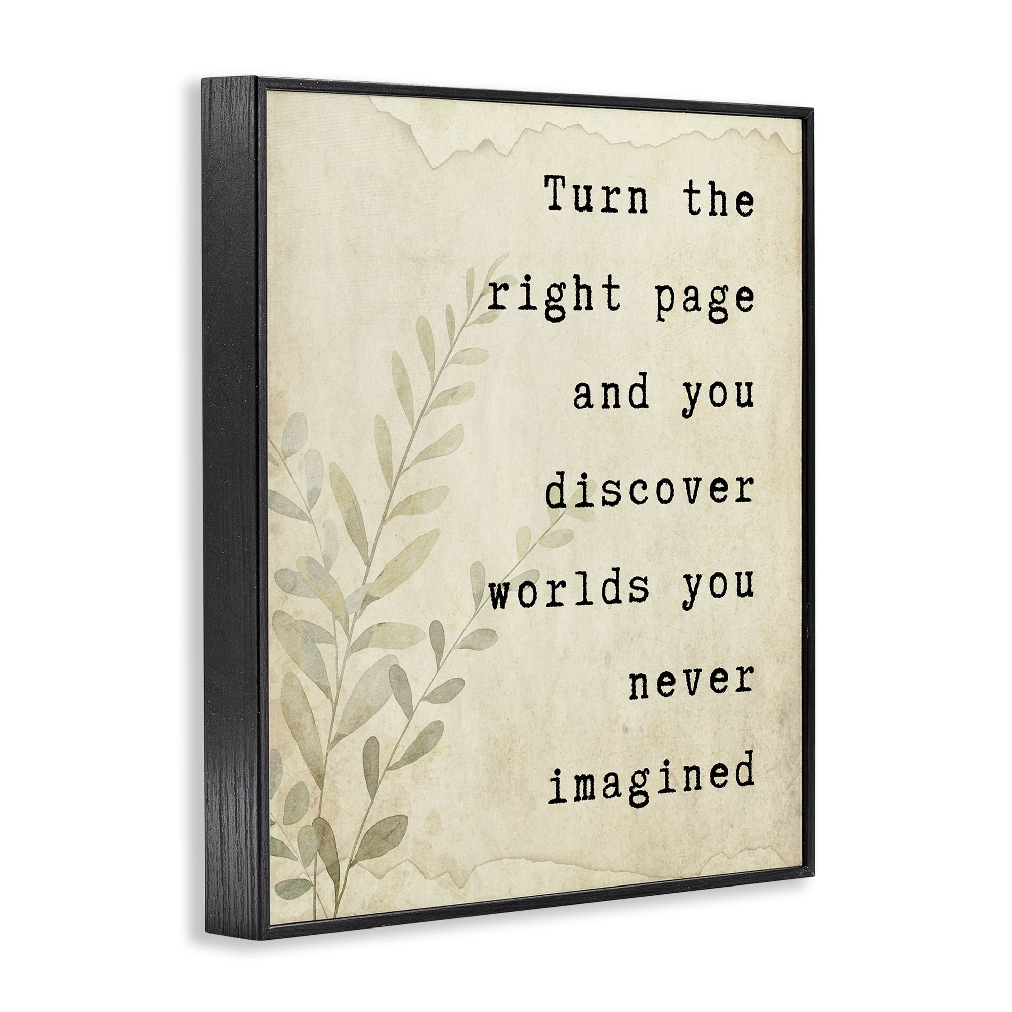Stupell Industries Literary Wonders Quote Black Framed Giclee Art, design by Julia Frost