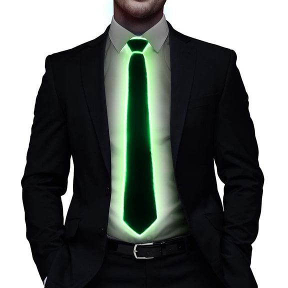 Landzoo One LED Light Up Tie For Men Glowing Party Accessory Novelty Fashion Statement For Raves Weddings Night Events Cozy Stylish Basic Tie