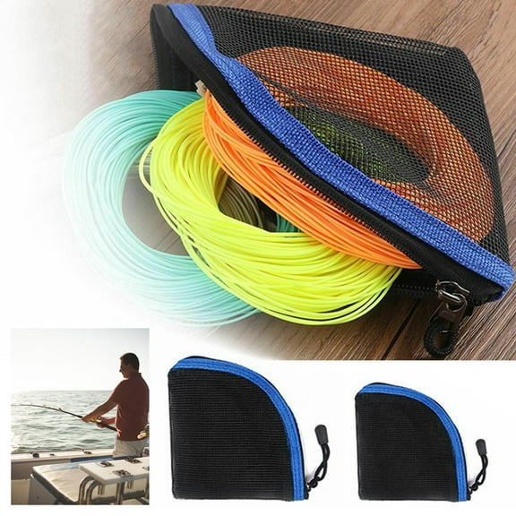 tasrioml Fly Fishing Leader Wallet Black Mesh Fly Fishing Leader Pocket Tippet Line Storage Bag for Saltwater Freshwater Fishing