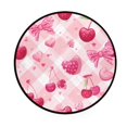 thumbnail image 2 of 36.2 Inch Round Floor Mat Cherry and Pink Bow Pattern Carpet Decor Rug for Living Room Bedroom, 2 of 6