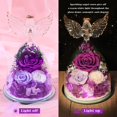 thumbnail image 3 of Figura de ángel preservada con forma de flor Rose Forever en vidrio, 3 of 7