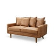 thumbnail image 4 of Koby Home 58" Mid-Century Loveseat Sofa Seat Faux Leather Sofas Couches 2-Seater Camel Brown, 4 of 5