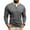 Gray, variant on Mens Long Sleeved Round Neck Fake Two Double Layered Pullover Sweater Casual Button Shirt Army Green XXXL(XXXL)