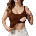 thumbnail image 3 of Women's Tank Top with Built In Bra Padded Shelf Bra Workout Camisole Casual Undershirt, 3 of 7