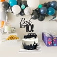 thumbnail image 4 of Cake Topper Varpotle Brush I'm 10 Black Glitter para cumpleaños número 10, 4 of 6