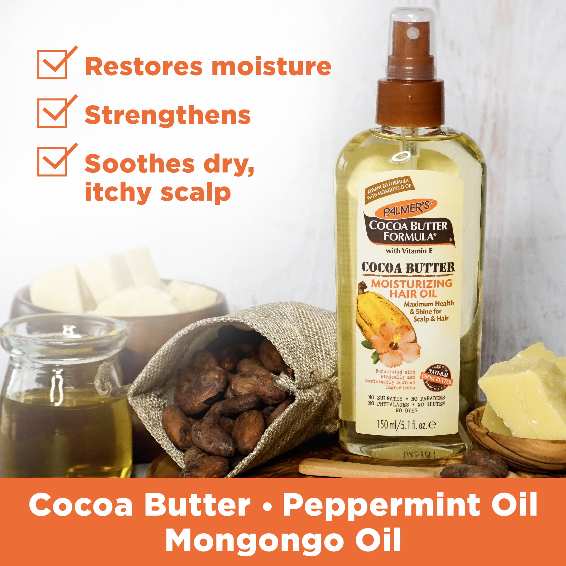 Palmer's Cocoa Butter Formula Moisturizing Hair Oil, 5.1 oz.