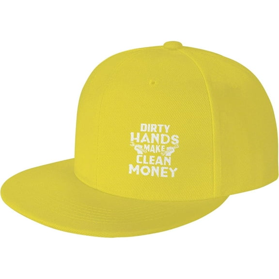 Dirty Hands Make Clean Moneys Hat Adjustable Flat Bill Hat Baseball Cap for Men Women