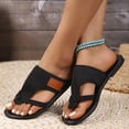 thumbnail image 3 of Rokment Womens Mesh Flip Flops Comfortable Breathable Athletic Mesh Flat Sandals Beach Summer Casual Walking Thong Slides Slippers for Sports Black Size 6.5, 3 of 6