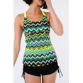 thumbnail image 3 of POGLIP Débardeur Tankini à Imprimé Géométrique Vert pour Femmes, 3 of 6