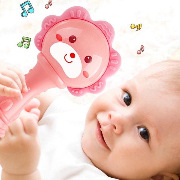 Honeeladyy - Sonajero musical de dibujos animados para bebé, juguetes para recién nacidos de 0, 3, 6, 12, 18 y 24 meses, regalo de cumpleaños y Navidad para niño y niña de 1 año, juguetes musicales