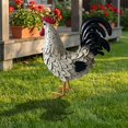 thumbnail image 4 of White Speckled Metal Rooster Statue 16.14 Inch Freestanding Farmhouse Yard Art Weather Resistant Outdoor Garden Decor for Lawn Patio Porch, 4 of 7