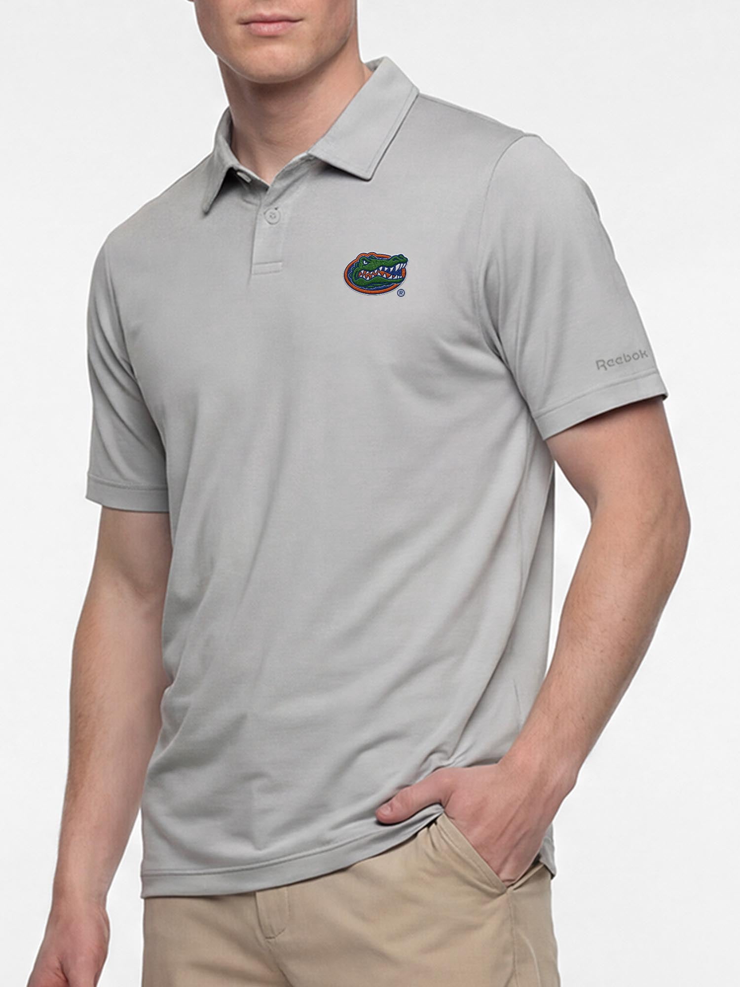 Florida Gators Reebok Mens Gray Short Sleeve Polo Shirt