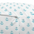 thumbnail image 3 of Anchor Pouf Cover with Zipper, Blue Small Vivids Pattern Cartoon Style Transportation Vessel Oceanic Life, Soft Decorative Fabric Unstuffed Case, 30" W X 17.3" L, Sky Blue White, by Ambesonne, 3 of 5