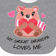 thumbnail image 4 of Inktastic My Great Grandpa Loves Me Bear and Hearts Boys or Girls Baby Bib, 4 of 4