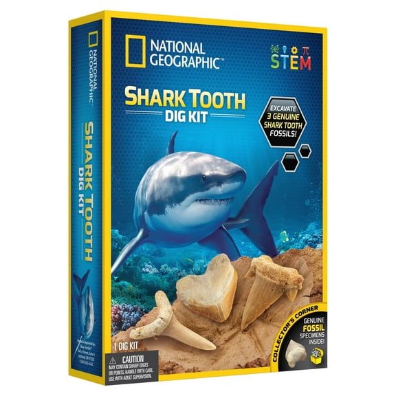 National Geographic Shark Tooth Dig Kit Science Set for Children 8 Years and up