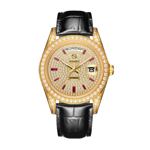 【START】Gypsophila Men's Watch Diamond Watch Waterproof Swiss Fully Automatic Mechanical Movement Date Week Function