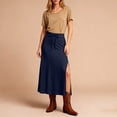 thumbnail image 2 of Women's Casual Long Skirts Stretchy Soft Bodycon Maxi Formal Skirts Knit High Waist Skirts for Women, 2 of 5