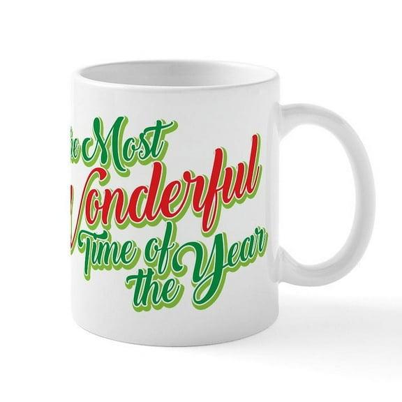 CafePress - Wonderful Time Of The Year Mug - 11 oz Ceramic Mug - Novelty Coffee Tea Cup