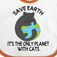 thumbnail image 4 of Inktastic Save Earth It's the Only Planet with Cats with Black Cat Boys or Girls Baby Bib, 4 of 4