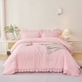 thumbnail image 5 of URBONUR Twin Kids Comforter Set Pink-5 Pieces Ruffle Bed in A Bag with Sheets Lightweight Farmhouse Bedding Sets for Kid Teens(Pink Twin), 5 of 11