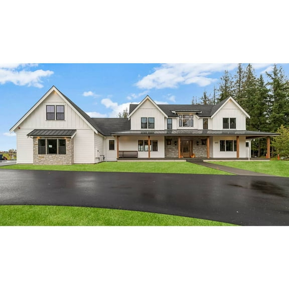 The House Designers THD-6597 Luxury Split-Bedroom Modern Farmhouse Plan with Outdoor Living and Crawlspace Foundation (5 Printed Sets)