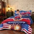 thumbnail image 3 of Manfei Festive USA 250th Anniversary Full Size Bedding Sets, Patriotic Theme Full Size Bed in a Bag, Blue Red, Navy Reversible 7 Pieces, 3 of 6