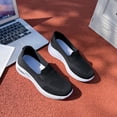 thumbnail image 4 of Women's Orthopedic Slip On Sneakers with Air Cushion Lightweight Non Slip Walking Shoes Breathable Stretchy Platform Loafers Black Size 7.5, 4 of 5