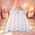 thumbnail image 3 of Meiyoeat Watercolor Bow Duvet Cover Set for Girls Kids, Princess Bowknot Style Bedding Full, Pink White, Pink Reversible, 1 Duvet Cover and 2 Pillowcases (No Comforter), 3 of 6