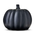 thumbnail image 3 of Clay Pumpkin Jack-o'-Lantern Tabletop Decor, Black, 9", Fall Indoor by Way To Celebrate, 3 of 6